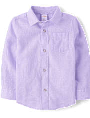 Kids Linen-Blend Button Up Shirt