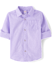 Kids Linen-Blend Button Up Shirt