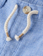 Kids Linen-Blend Pull On Shorts