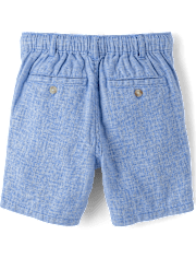 Kids Linen-Blend Pull On Shorts