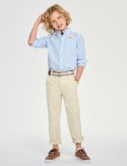 Boys Bunny Gingham Poplin Button Up Shirt - Garden Party