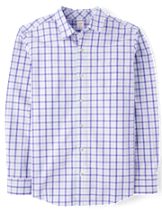 Chemise boutonnée en popeline à carreaux « Dad And Me » pour homme - Champs de lavande