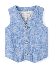Boys Linen-Blend Vest - Special Occasions