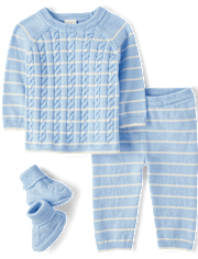 Baby Boys Striped Sweater 3-Piece Outfit Set - Homegrown by Gymboree