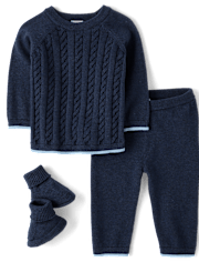 Baby Boys Marled Sweater 3-Piece Outfit Set - Homegrown by Gymboree