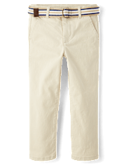 Boys Belted Chino Pants - Garden Party