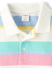 Boys Striped Polo - Garden Party