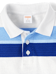 Boys Striped Polo - Blue Belle