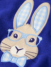 Pull brodé lapin pour garçon – Blue Belle