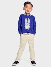 Pull brodé lapin pour garçon – Blue Belle