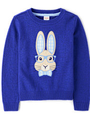Pull brodé lapin pour garçon – Blue Belle