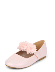 Girls Floral Ballet Flats - Blushing Blooms