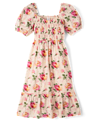 Womens Mommy And Me Rose Tiered Dress - Blushing Blooms