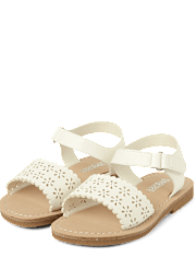 Girls Perforated Sandals - Little Essentials
