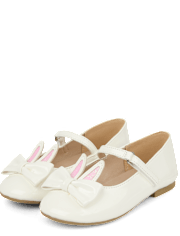 Girls Bunny Bow Ballet Flats - Garden Party