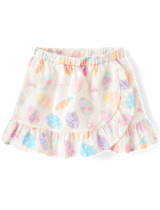 Girls Easter Egg Ruffle Wrap Skort - Garden Party