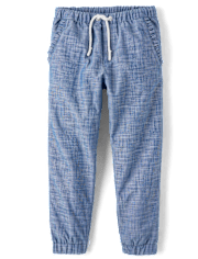 Pantalon de jogging à volants en chambray pour fille - Little Essentials