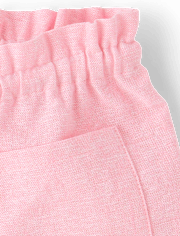 Girls Linen-Blend Pull On Shorts