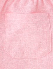 Girls Linen-Blend Pull On Shorts