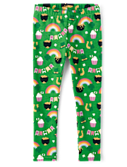 Girls Shamrock Leggings - Little Leprechaun