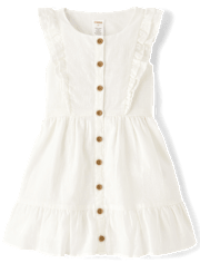 Robe à volants en lin mélangé pour fille
