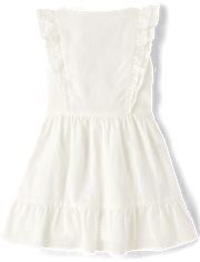 Robe à volants en lin mélangé pour fille