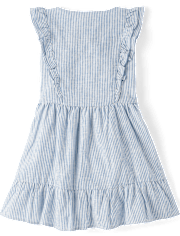 Robe à volants et volants en lin mélangé pour fille