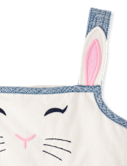 Girls Embroidered Bunny Jumper - Garden Party