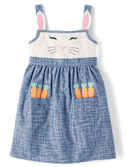 Girls Embroidered Bunny Jumper - Garden Party