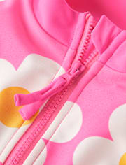 Maillot de bain une pièce rashguard à motif floral pour fille - Swim