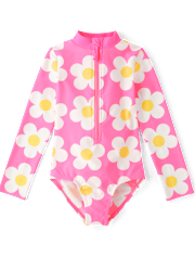 Maillot de bain une pièce rashguard à motif floral pour fille - Swim