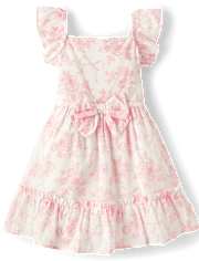 Girls Floral Ruffle Tiered Dress - Blushing Blooms