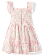 Girls Floral Ruffle Tiered Dress - Blushing Blooms