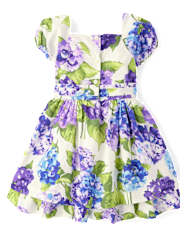 Girls Mommy And Me Floral Bow Fit And Flare Dress - Lavender Fields