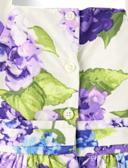 Girls Mommy And Me Floral Bow Fit And Flare Dress - Lavender Fields
