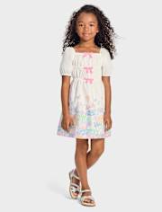 Robe fleurie à nœud en forme de lapin pour fille - Garden Party