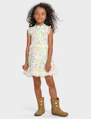 Girls Mommy And Me Floral Tiered Dress - Garden Party
