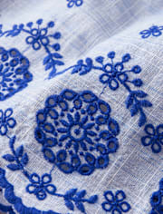 Girls Eyelet Shift Dress - Italian Riviera