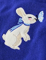 Robe pull à basque motif lapin pour fille - Blue Belle
