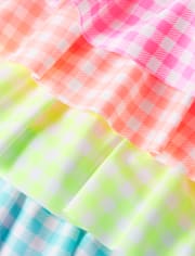 Girls Gingham Ruffle One Piece Swimsuit - Swim