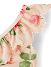 Girls Floral Eyelet One Piece Swimsuit - Swim