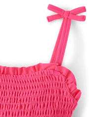Girls Smocked Tutu One Piece Swimsuit - Swim