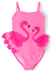 Girls Flamingo One Piece Swimsuit - Swim