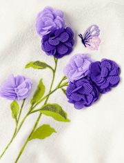 Girls Embroidered Floral Top - Lavender Fields