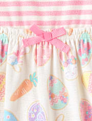 Girls Easter Egg Fit And Flare Dress - Garden Party