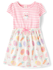 Girls Easter Egg Fit And Flare Dress - Garden Party