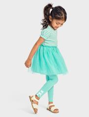 Girls Striped Fit And Flare Dress - Little Essentials