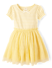 Girls Striped Fit And Flare Dress - Little Essentials