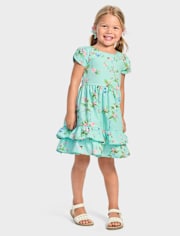 Girls Floral Ruffle Dress - Spring Celebrations
