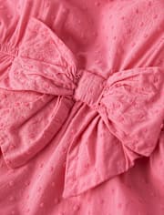 Girls Bow Ruffle Dress - Blushing Blooms